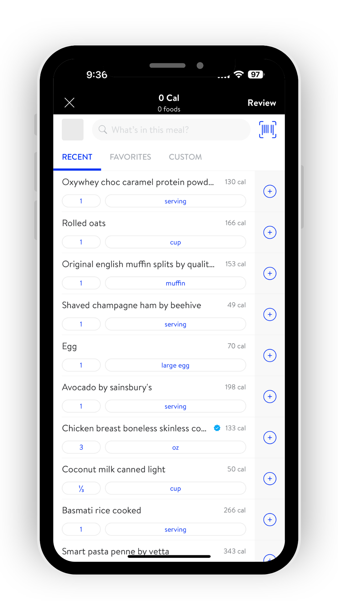 In-App Meal Tracker